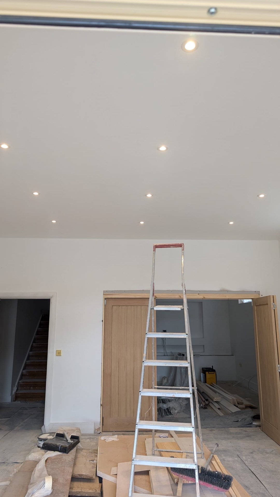 Ceiling downlights fitted in extension