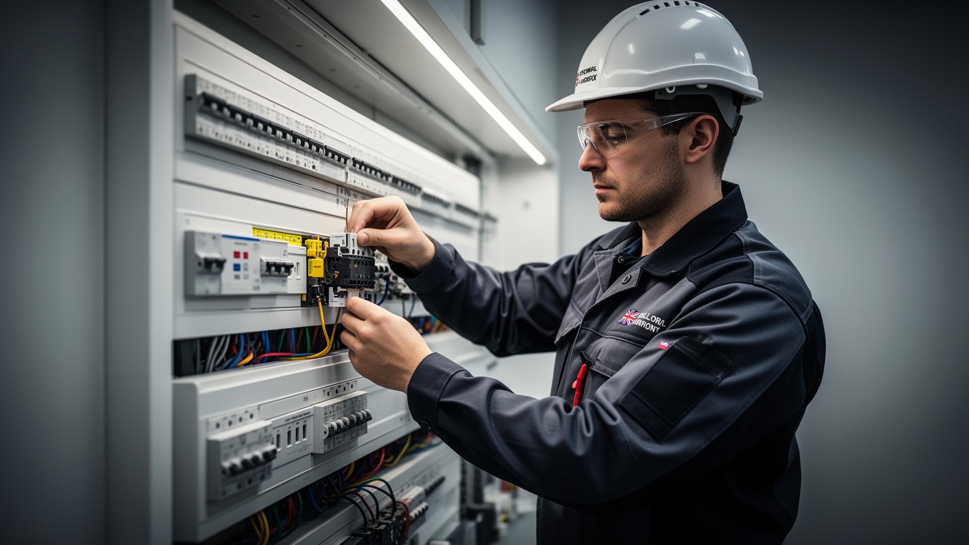 Professional electrician at work in Pontypridd